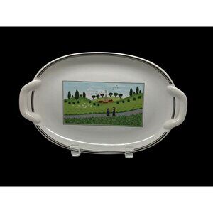 Villeroy & Boch Naif Village Oval Serving Platter Pickle Relish Plate w/Handles